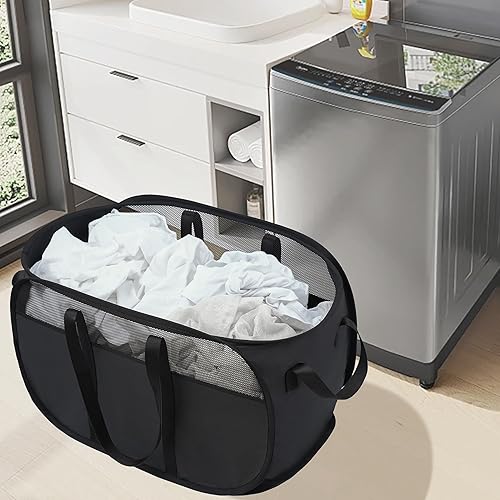 Miniatura 10 de Collapsible mesh pop-up laundry basketReinforced and elongated shoulder strap Hampers for Laundry, Clothing Storage & Room Organization, Perfect for