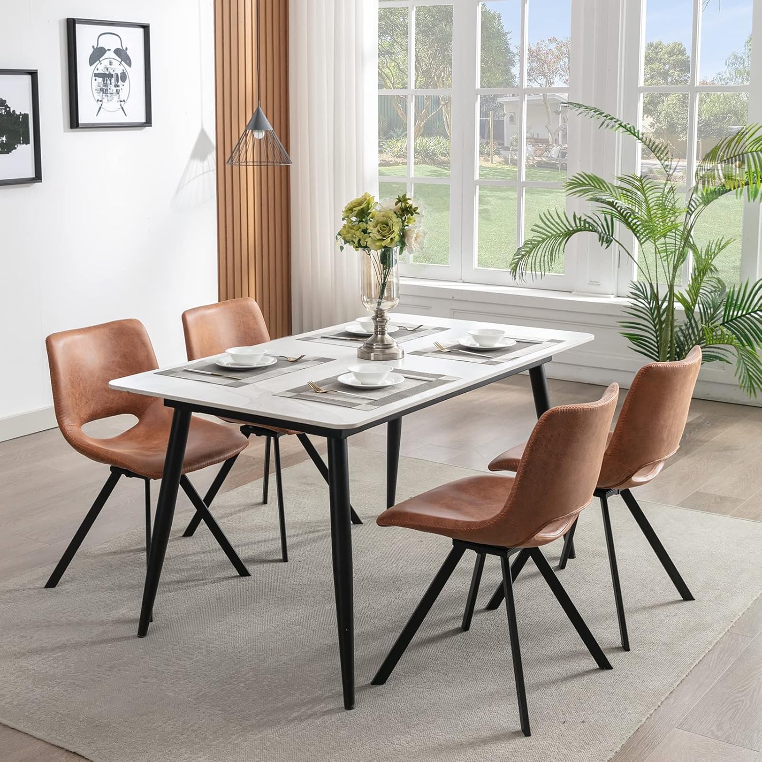 ZHENGHAO Set of 4 Mid Century Modern Dining Chairs, Accent