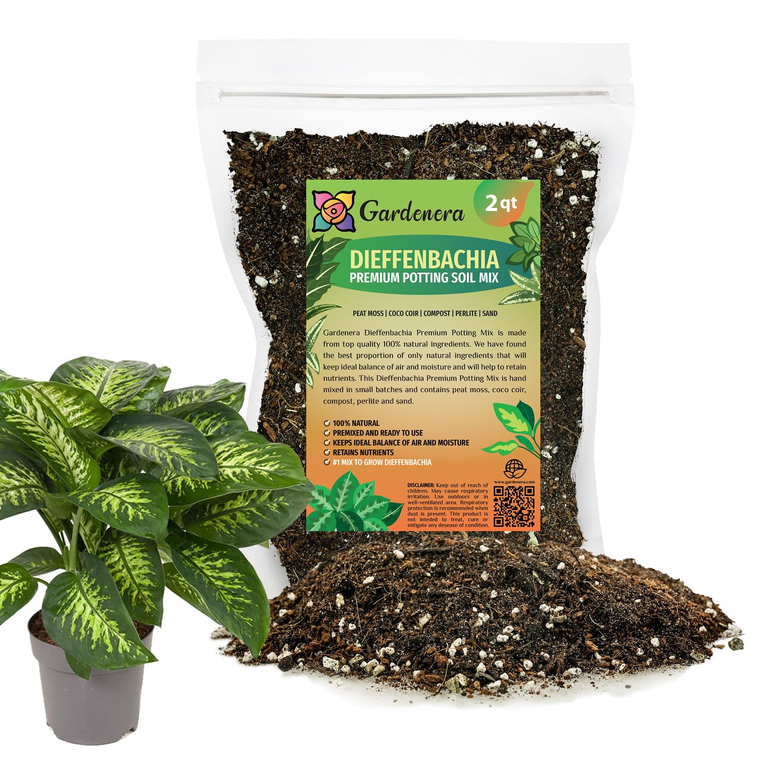 Amazon.com : Gardenera Premium Dumb Cane Potting Soil Mix - Ideal Blend for  Growing Robust and Healthy Dumb Cane Plants - 2 Quart : Patio, Lawn & Garden