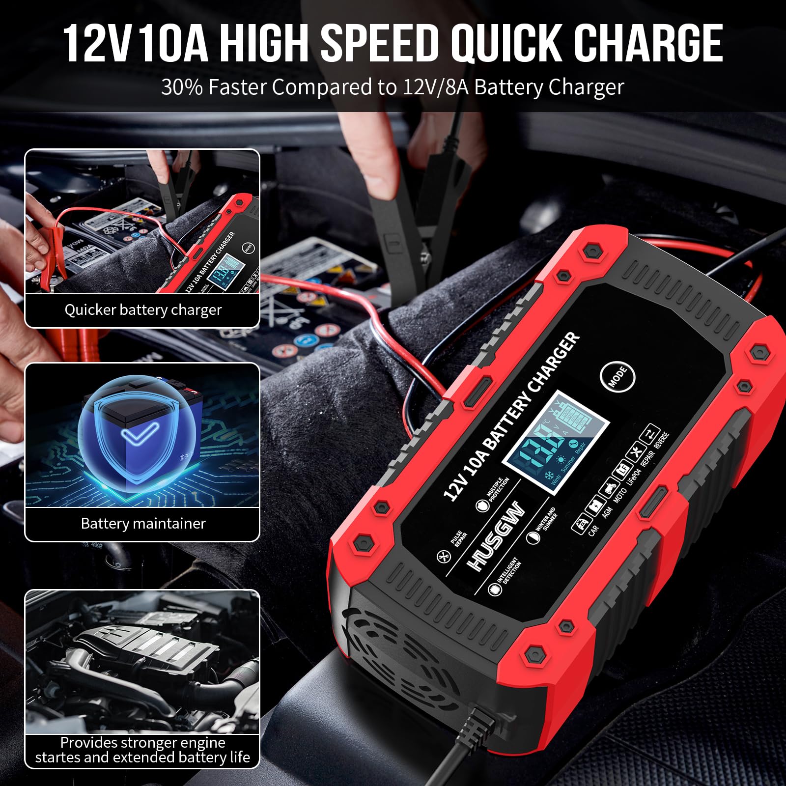 Automatico Caricabatteria Intelligente Auto E Camion 400W 30A – Supporta 12V E 24V, Ricarica Automatica E Portatile Caricabatteria Portatile - Foto 10