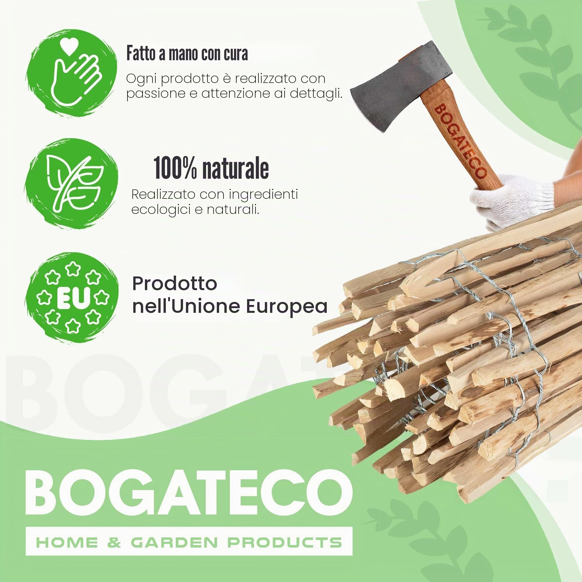BOGATECO Recinzione Giardino Esterno di Legno | Pannelli 500 cm di Lunghezza e 35 cm di Altezza | Staccionata Distanza tra Le Rotaie 7-8 CM | Perfetto Come Recinzione per Giardini e Laghetti