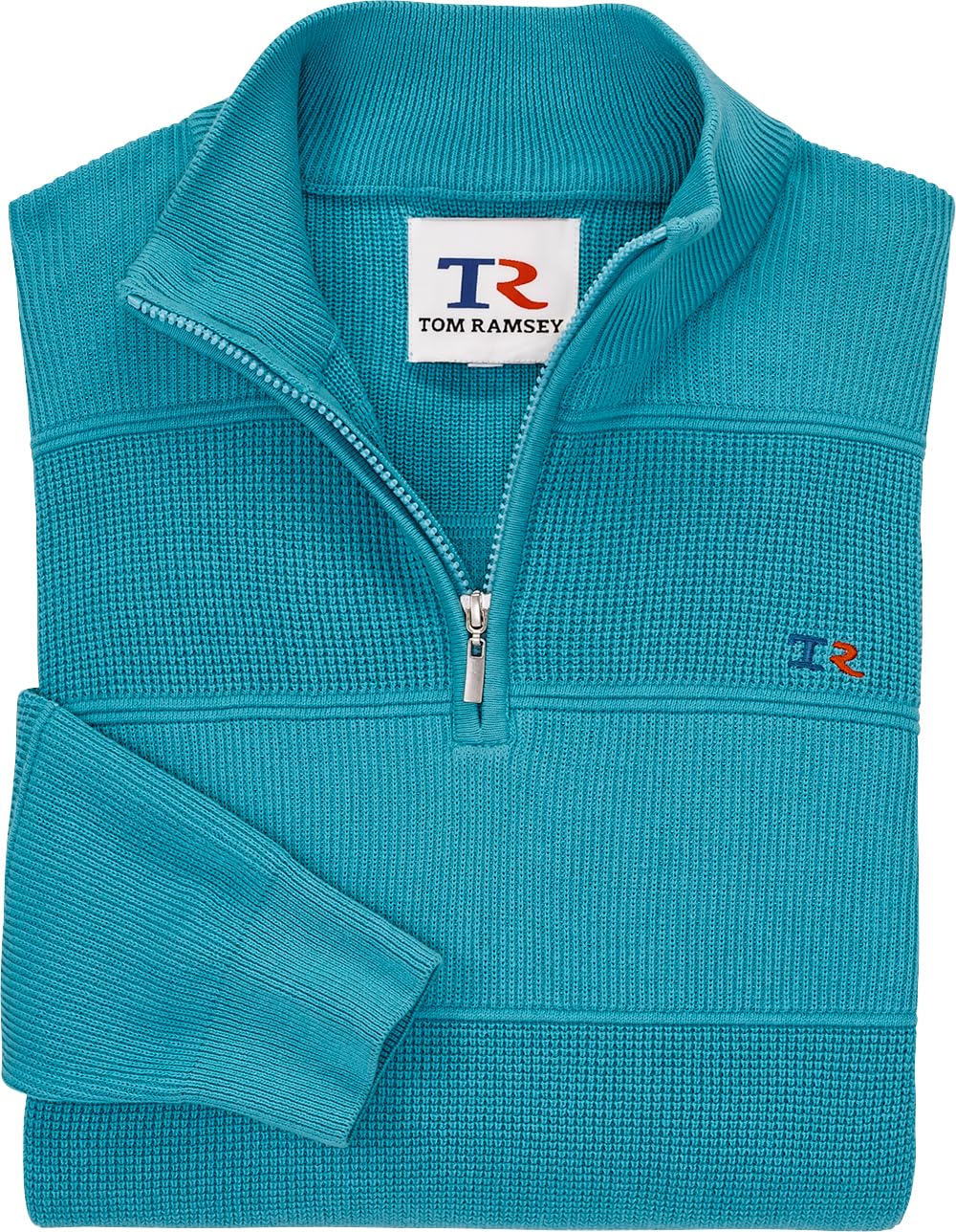 Tom Ramsey Pullover Herren, Strickpullover aus 100% Baumwolle, Troyer Herren mit Stehkragen und Reißverschluss, Pflegeleichtes Sweatshirt, Gr. M – 3XL