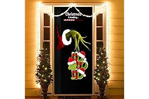 Christmas Doorway Decoration,Cute Front Doorway Banner for Xmas, Merry Window Wall Cover...