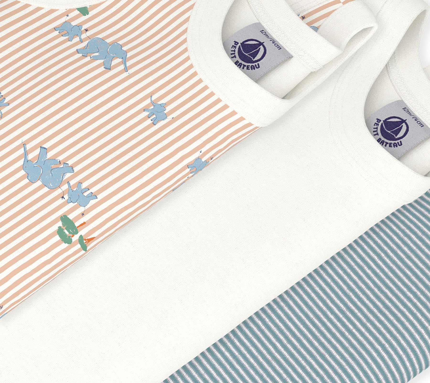 Petit Bateau A0fsq Biancheria intima GIORNO Unisex - Bimbi 0-24 (Pacco da 3)