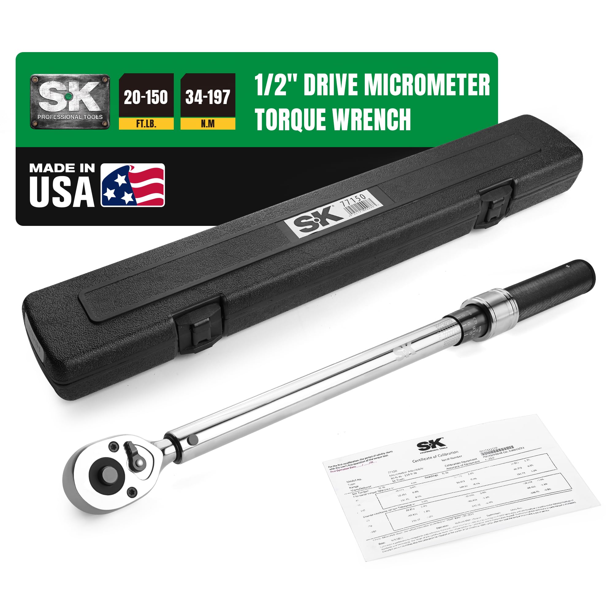 Amazon | SK Tools USA 0.5インチドライブ調整可能トルクレンチ