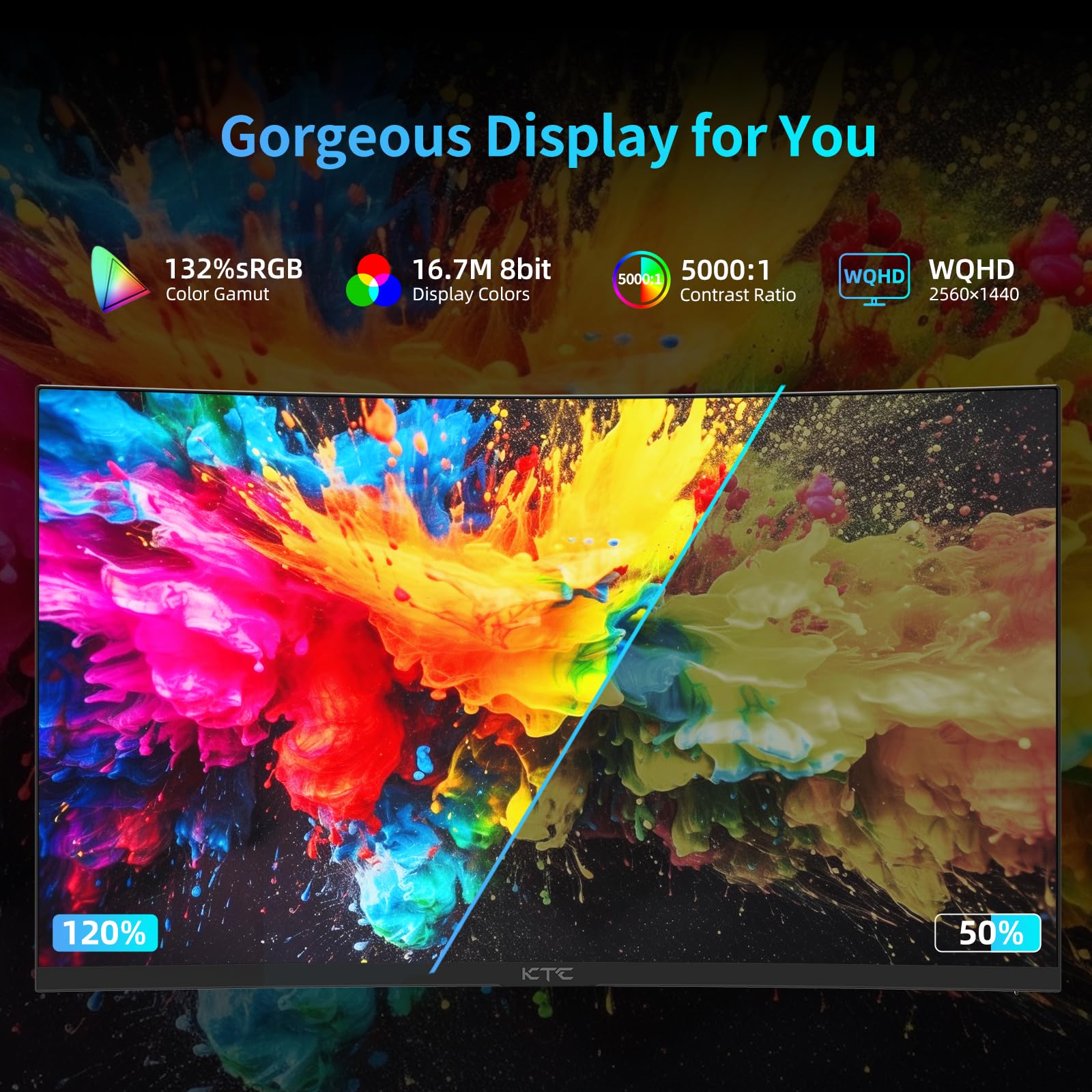 Amazon.co.jp: KTC 27インチ WQHD 180Hz 1ms カーブゲーミングモニター