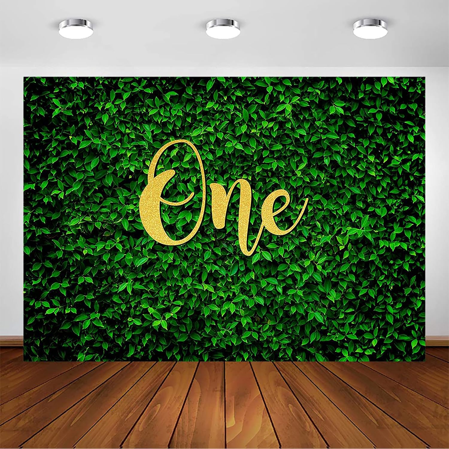 Avezano Green Leaves 1st Birthday Backdrop Jungle Safari Wild One Party Decorations Photography Background Gender Nature Greenery Lawn Leaves Birthday Party Photoshoot Backdrops (7x5ft)