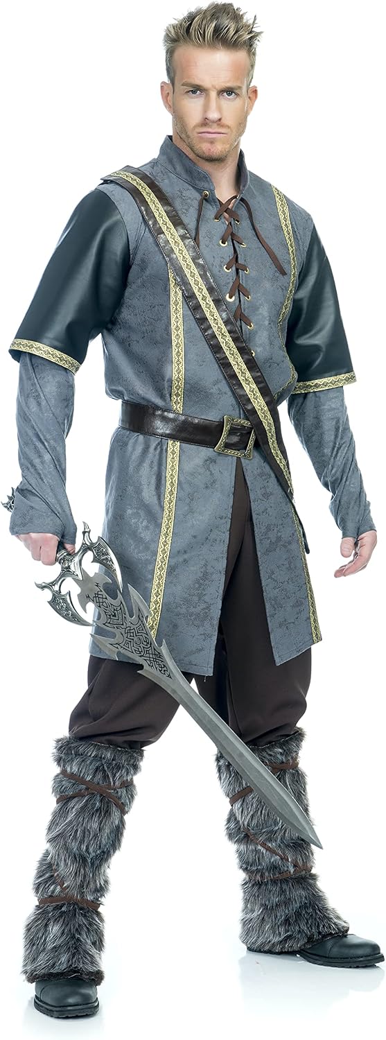 Charades Men's Medieval Warrior Costume, Gold, Medium