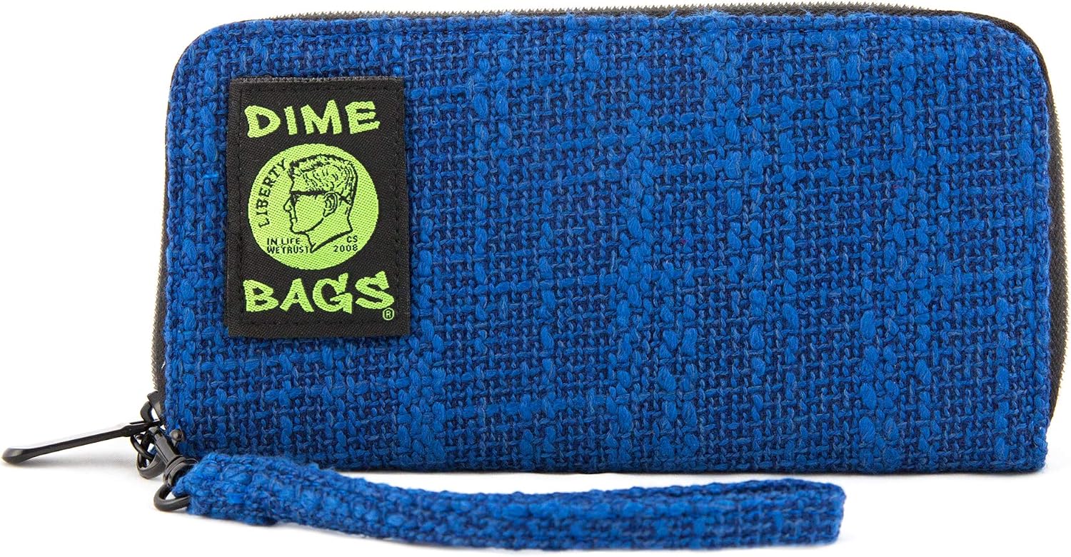 DIME BAGS Wristlet Wallet, RFID-Blocking Hempster Pouch with Secure Zipper, 13 Compartments & Card Slots, Cotton Lining & Removable Strap, For Travel & Daily Use (Magenta)