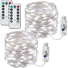 Lezonic [2 Pack String Lights,12M 120LED Fairy Lights USB Plug in Powered [Energy Class A+++]