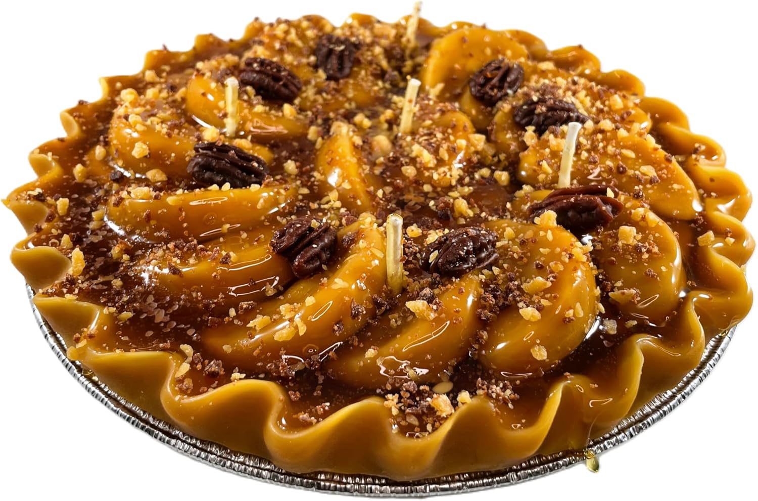 Apple Scented Dessert Pie Candle, 9 Inch Round Soy Candle, Novelty Candle, Modern Style, All Season, Christmas Theme