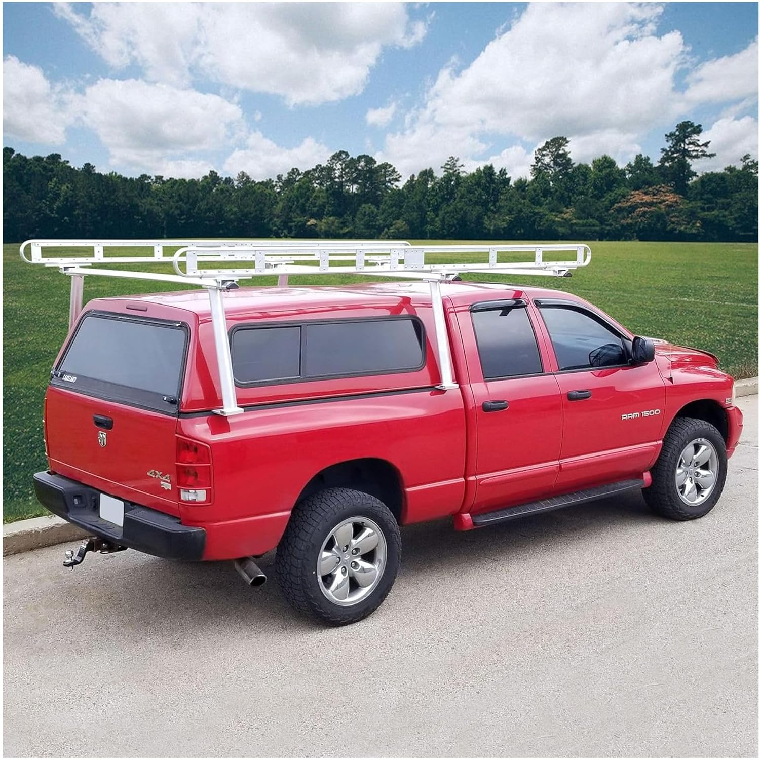 Adjustable Universal Aluminum Pickup Truck Cap Rack for Truck Beds up to 68" Wide with or Without Cap, 800 Pound Weight Capacity