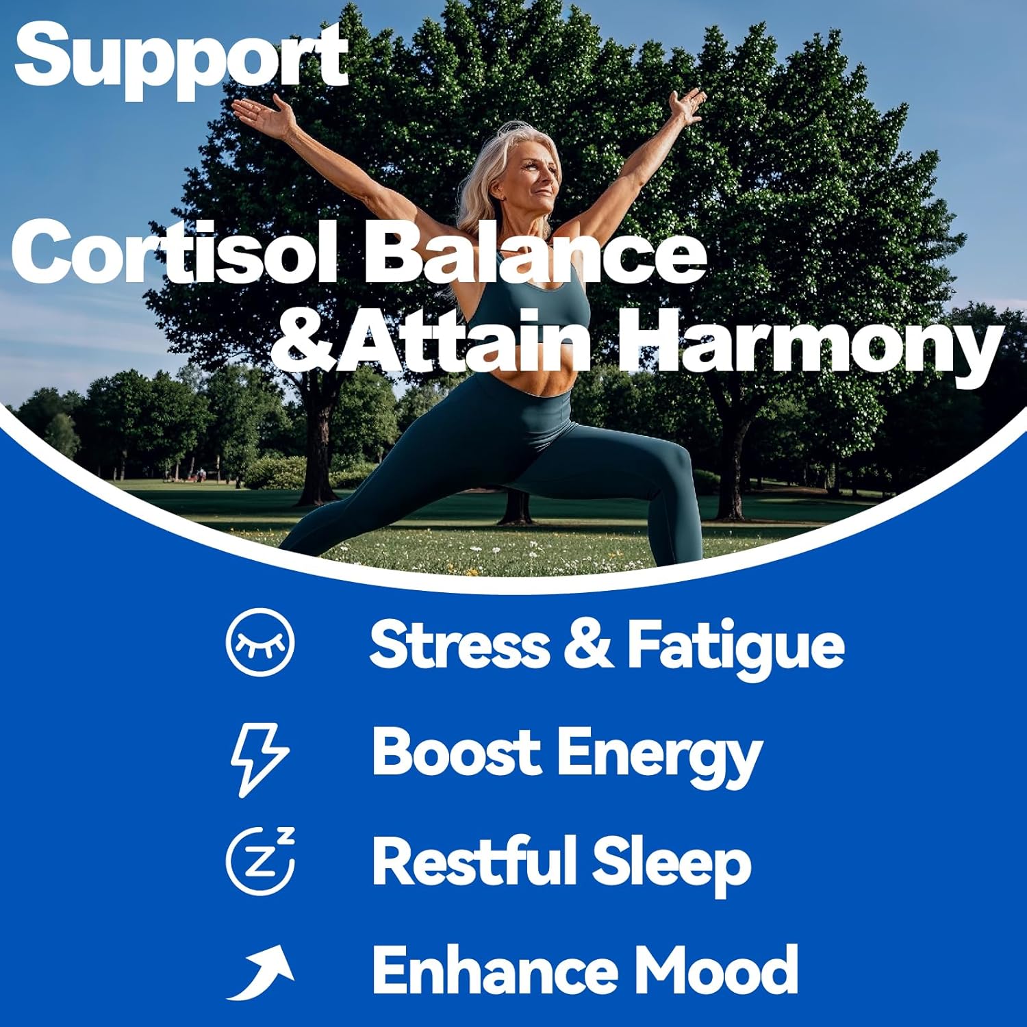 Cortisol Balance & Sleep Support for Women & Men – Natural Calm Formula with Magnesium, Ashwagandha & L-Theanine – Supports Restful Sleep, Relaxation, Focus & Healthy Cortisol Levels – 120 Capsules