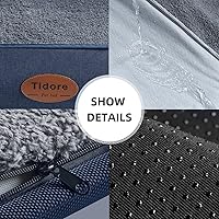 Vista 6 de Camas Ortopédicas para Perros Medianos, Cama Sofá para Perros de Espuma Duradera de Caja de Huevos con Funda Extraíble Lavable, Forro Impermeable