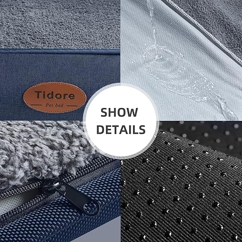 Miniatura 6 de Camas ortopédicas para perros medianos, sofá de espuma duradera para perros, funda extraíble lavable, forro impermeable, cama para mascotas para