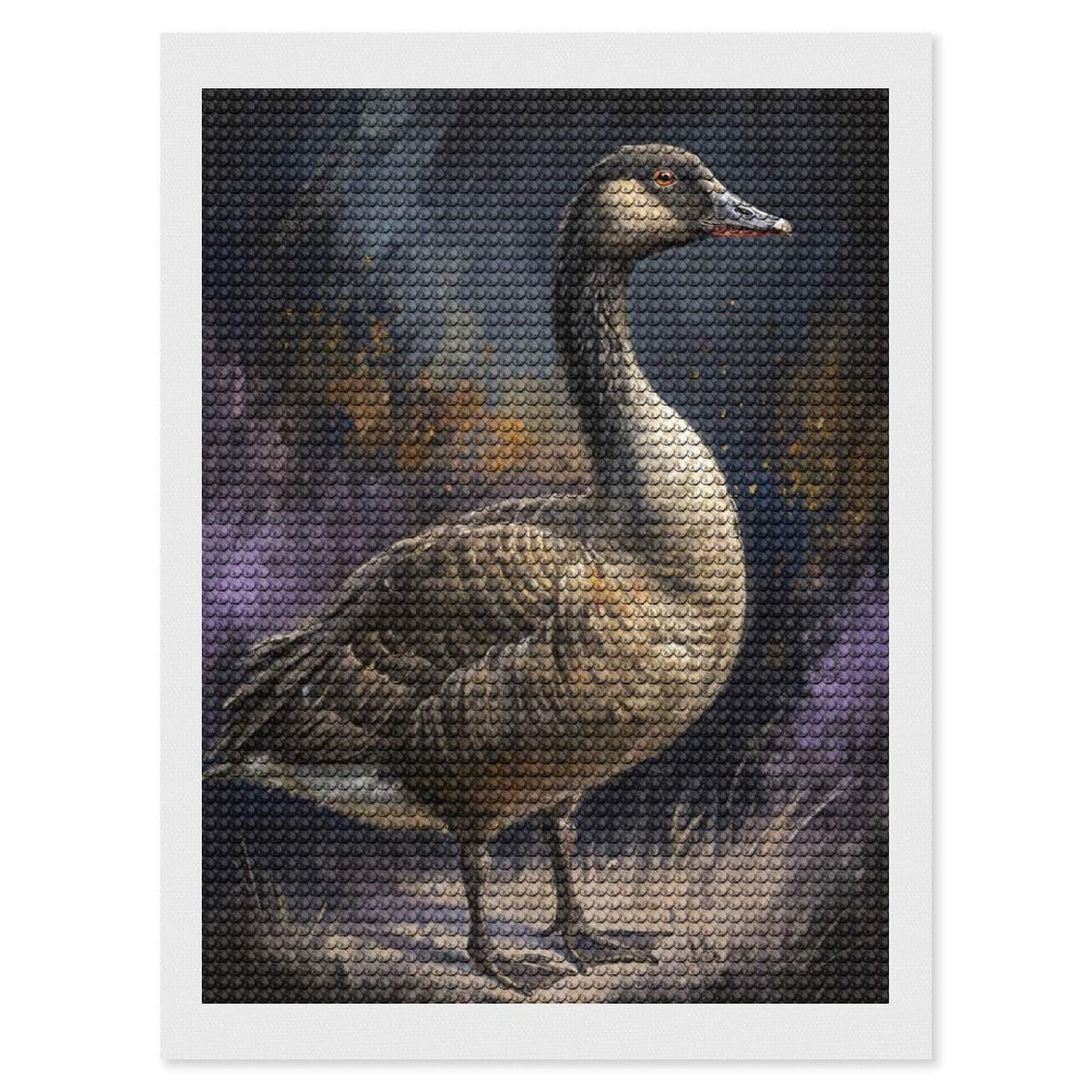 Junmoney Canada Goose Portrait Diamond Painting Set 12"x16", Full Kit Included, Sparkling Round Gems, Farmhouse Decor, Festive Craft Gift