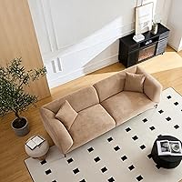 Vista 7 de Sofá moderno de 82 pulgadas, sofá de 3 plazas, sofás Boucle de lujo, sofás minimalistas tapizados con patas de metal, sofás curvados con asiento
