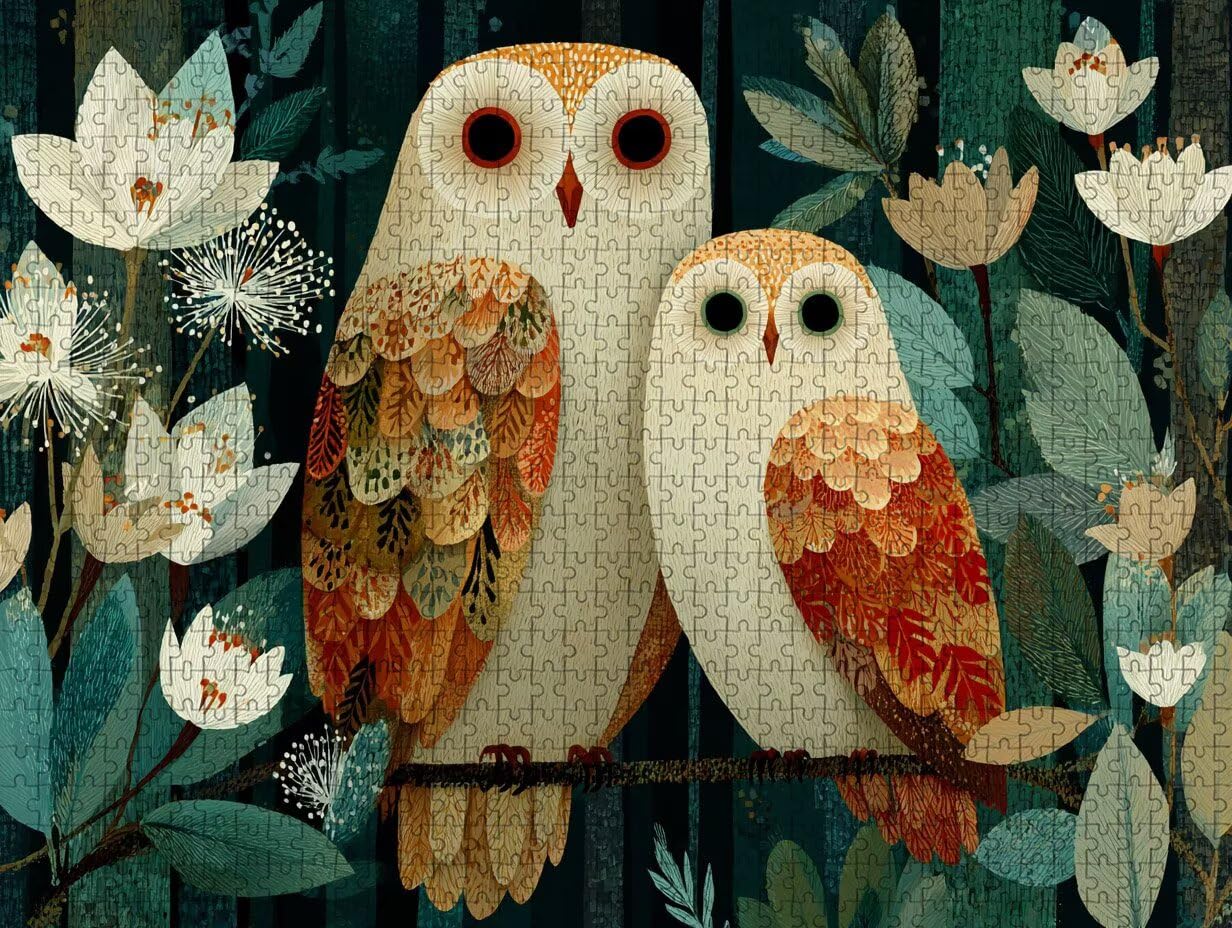 Hibou Puzzle 2000 pièces Adultes, Puzzle Bois 99x70cm, Adultes Jeu éducatif Défi énigme avec Une Boîte d'emballage Exquise, Jeu Relaxant Détente Collection, été Decoration Chambre, (Fleur) 9-2054