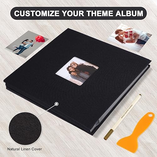 Miniatura 4 de Álbum de fotos autoadhesivas, álbumes de recortes, álbumes de fotos magnéticos para fotos de 4 x 6, 5 x 7, 8 x 10 pulgadas, libros con páginas