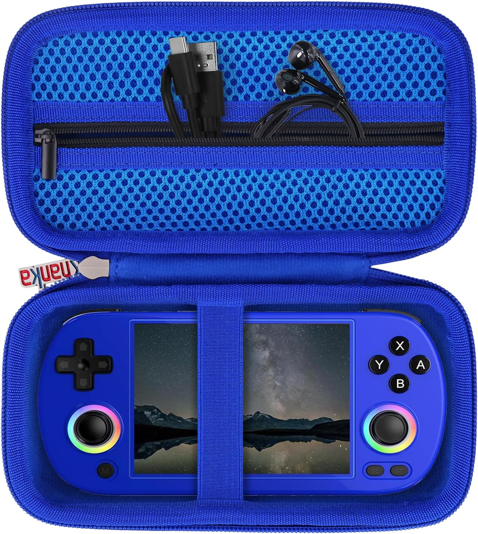 khanka Hard Travel Case Replacement for RG40XX H Retro Handheld Game Console,Case Only. (Blue)