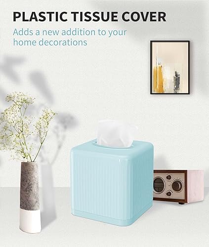 Miniatura 6 de Livelab Cubierta y soporte para caja de pañuelos, dispensador de pañuelos decorativo cuadrado de plástico, estilo cubo moderno, para baño, sala de