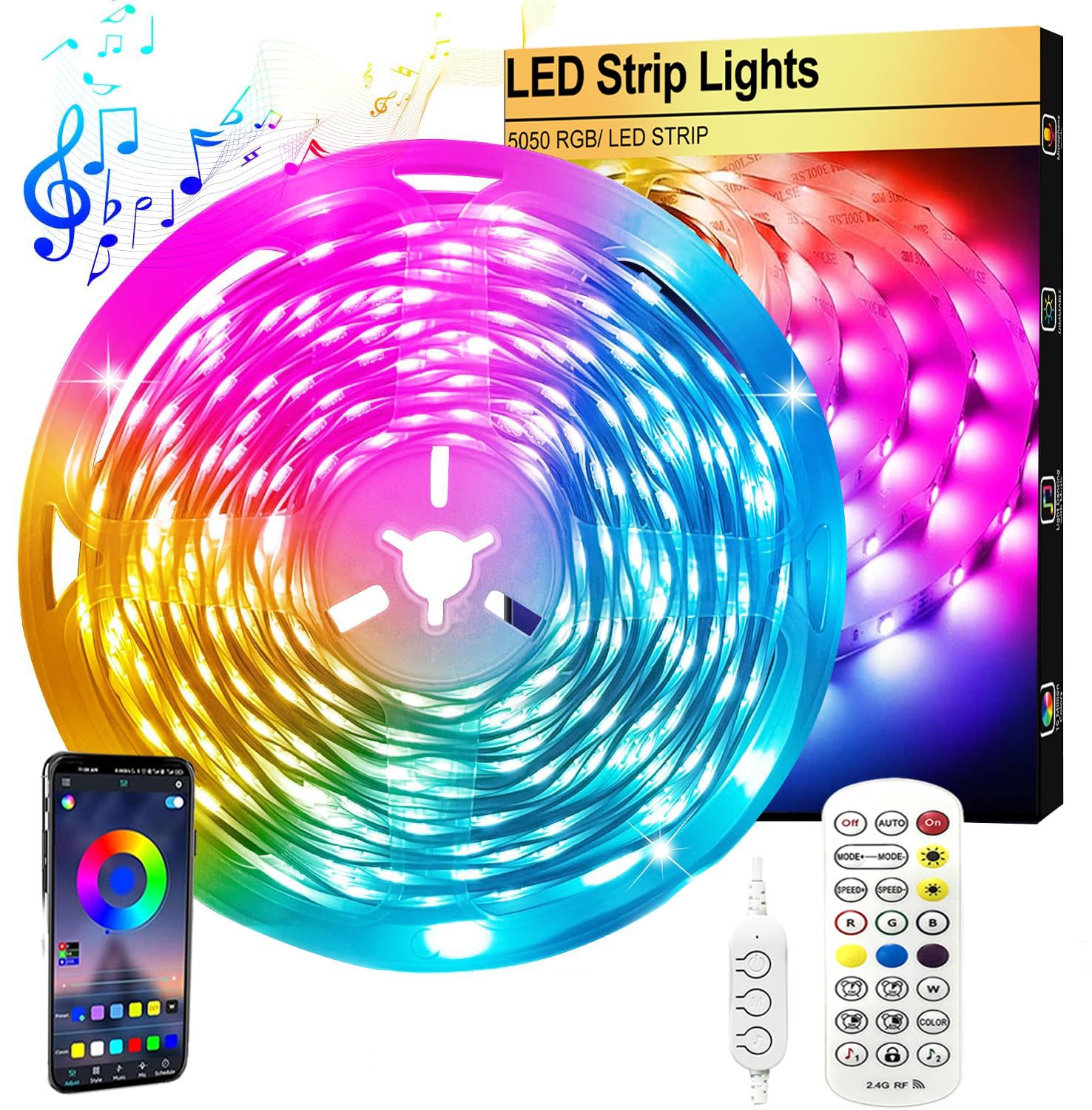 Amazon.co.jp: LEDテープライト RGB 調光調色 2 m USB LEDランプバンド