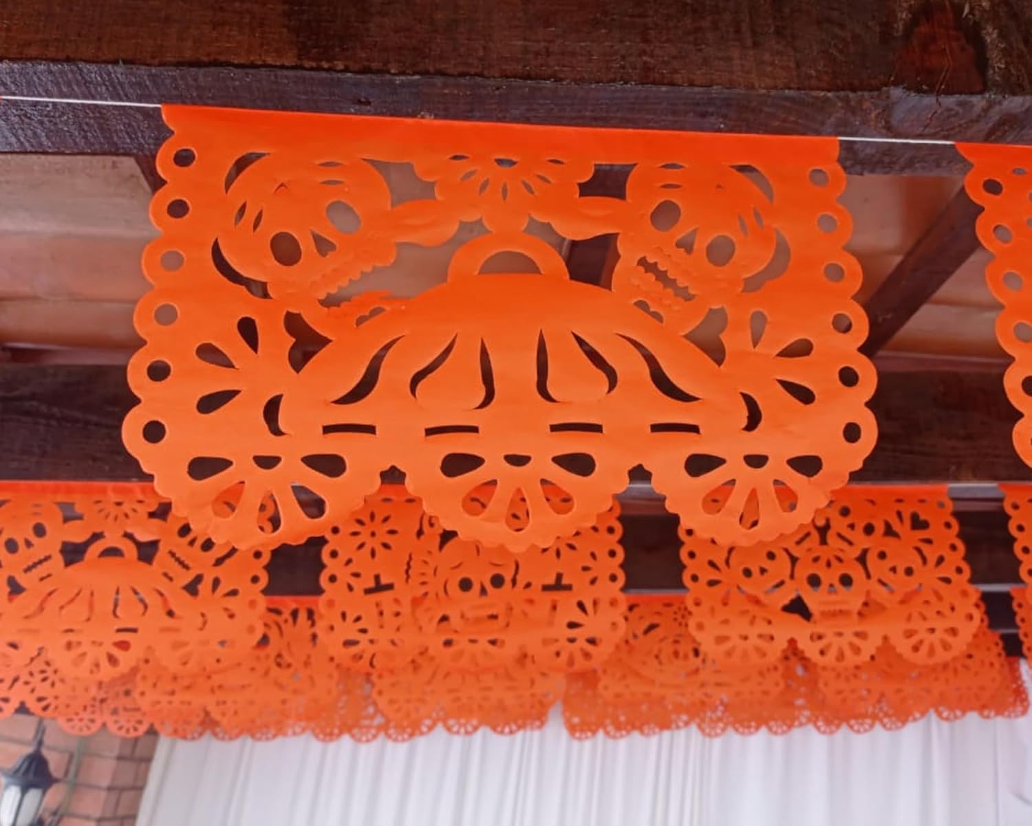 Papel picado Dia de Los Muertos (orange), Dia de Los Muertos altar, Day of the Dead paper, Mexican halloween decorations 5 pack|Tissue Paper|Bright Orange