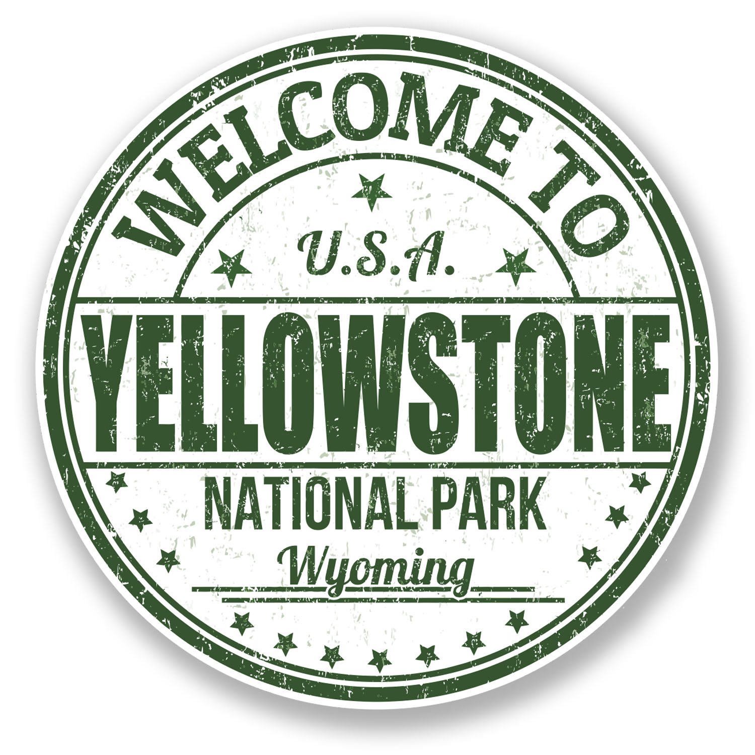 Destinationvinyl Multi 2 X 10Cm Yellowstone National Park Usa Vinyl Sticker Laptop Luggage Travel #6782 (10Cm X 10Cm)