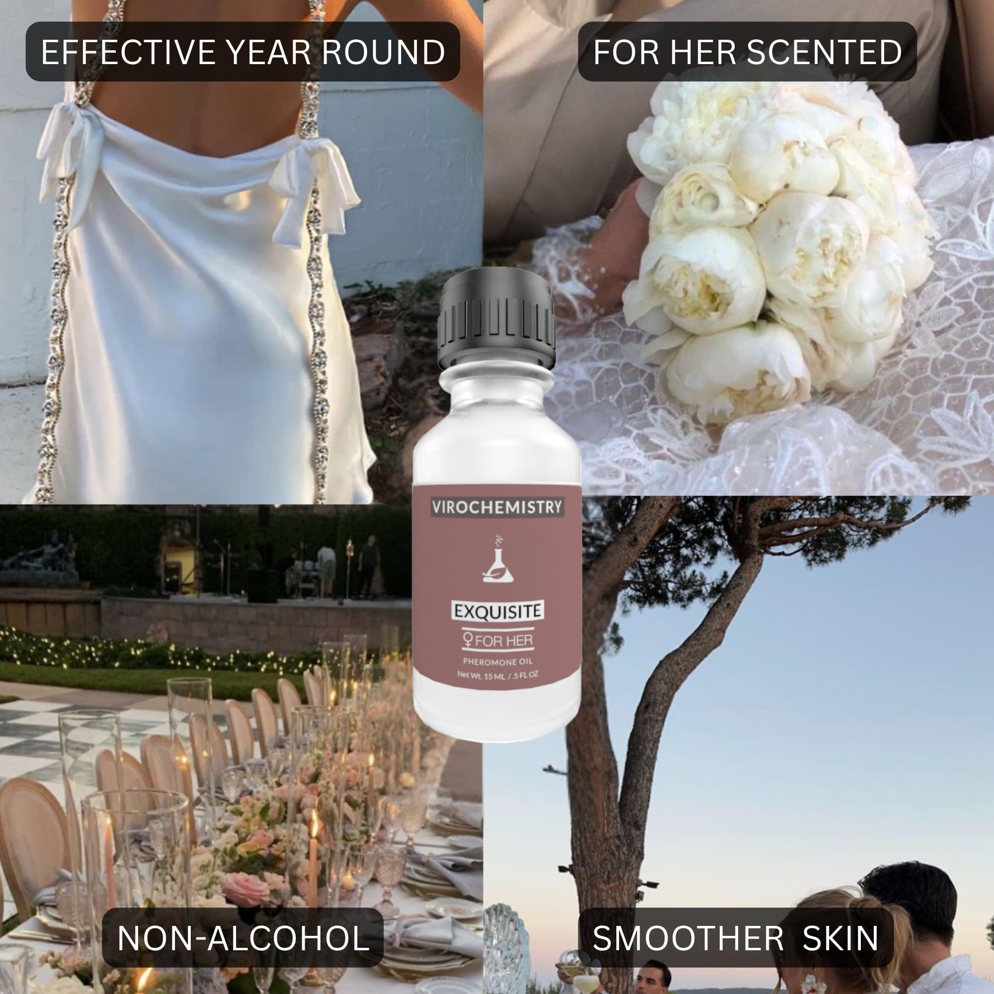 Feromoni per le donne (EXQUISITO) - Elegante profumo organico ultra resistente, 15 ml concentrato [feromoni di grado umano per attirare gli uomini]
