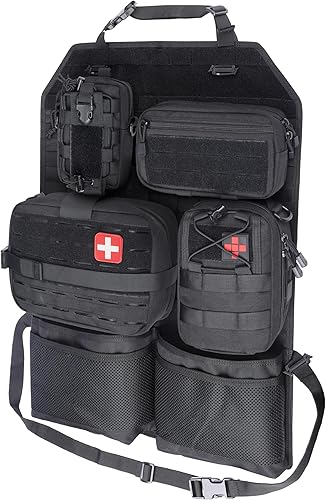 WYNEX Juego de organizador táctico para respaldo de asiento de automóvil, accesorios de vehículo, panel Molle con 4 bolsas Molle desmontables, bolsa disponible en Yaxa Guatemala