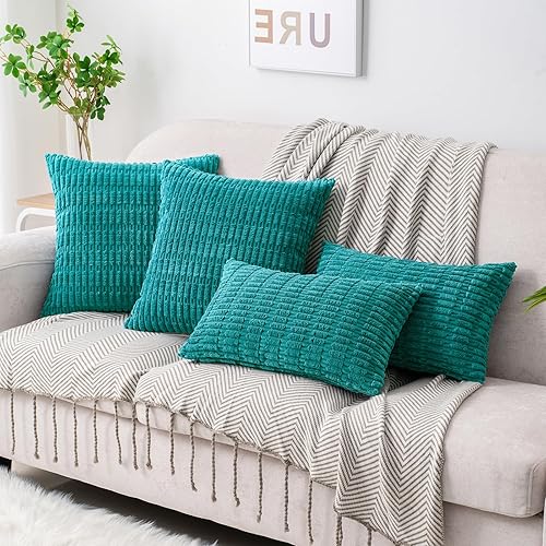 Miniatura 9 de HWY 50 Juego de 2 fundas de almohada decorativas de pana color burdeos de 20 x 20 pulgadas para sofá, sala de estar, cama, fundas de cojín cuadradas