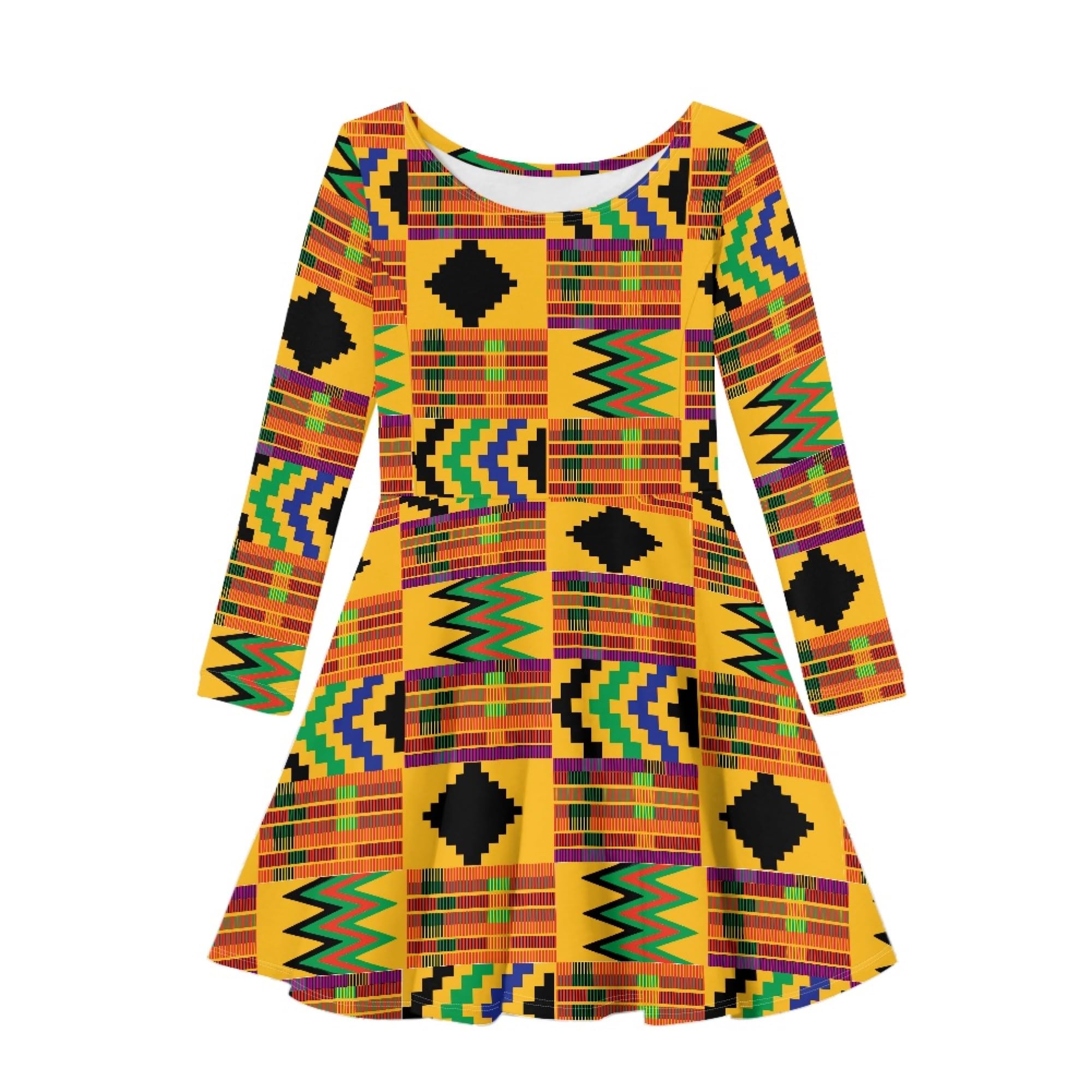 Photo 1 of AmzPrint African Dresses for Girls Kaftan Print Vintage Tribal Guest Dress Girls African Outfit