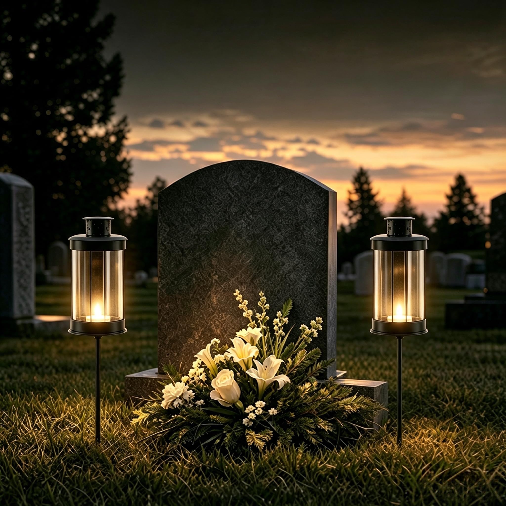 Grablaterne Friedhof Wetterfest Grablampe mit Erdspieß Laternen für Draußen