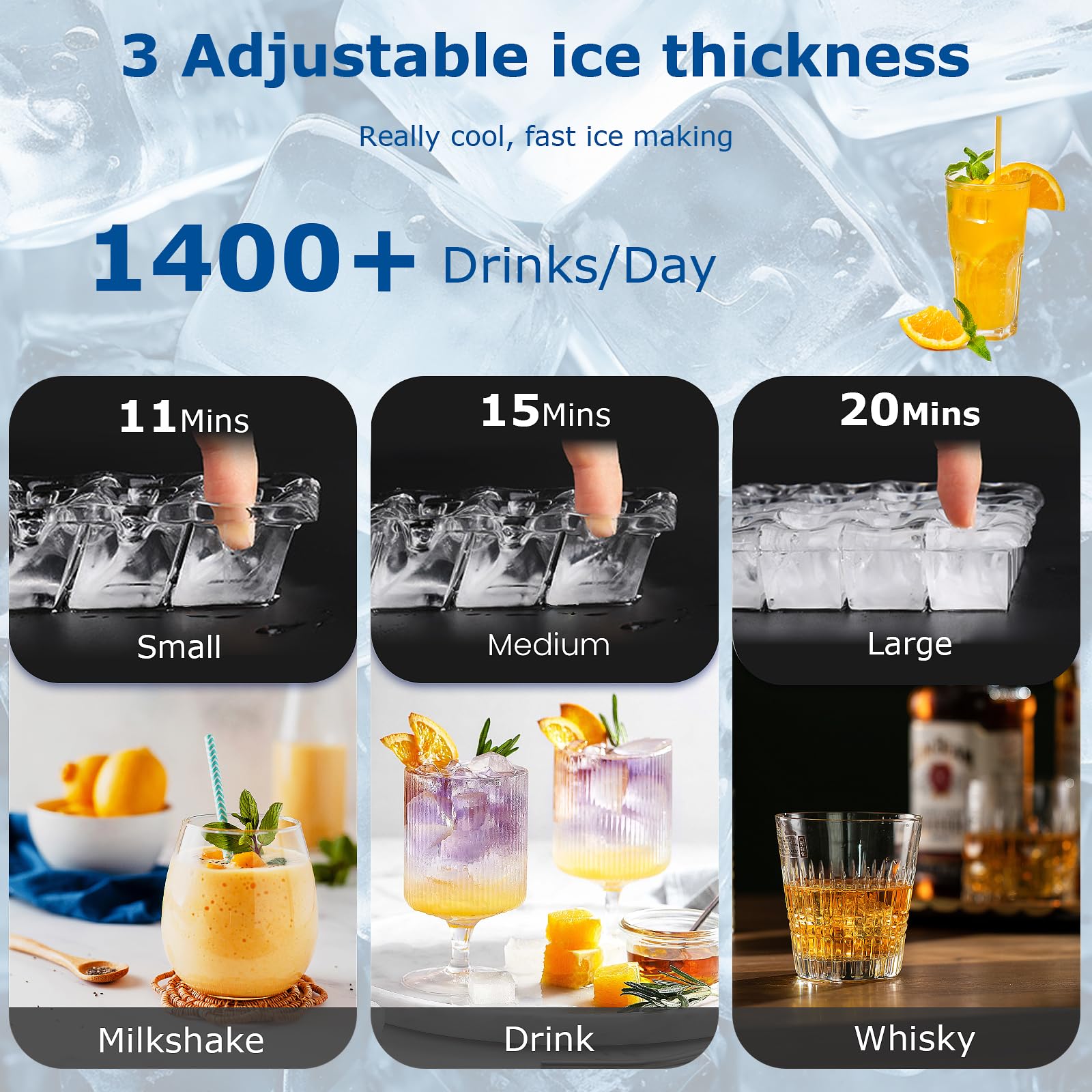 Waa Commercial Ice Maker 200lbs/24hr, Stainless Steel Undercounter Ice Machine With Self-Cleaning & 48lbs Storage, For Restaurant/Office/Bar/Home Use on Fridge.com - View 4
