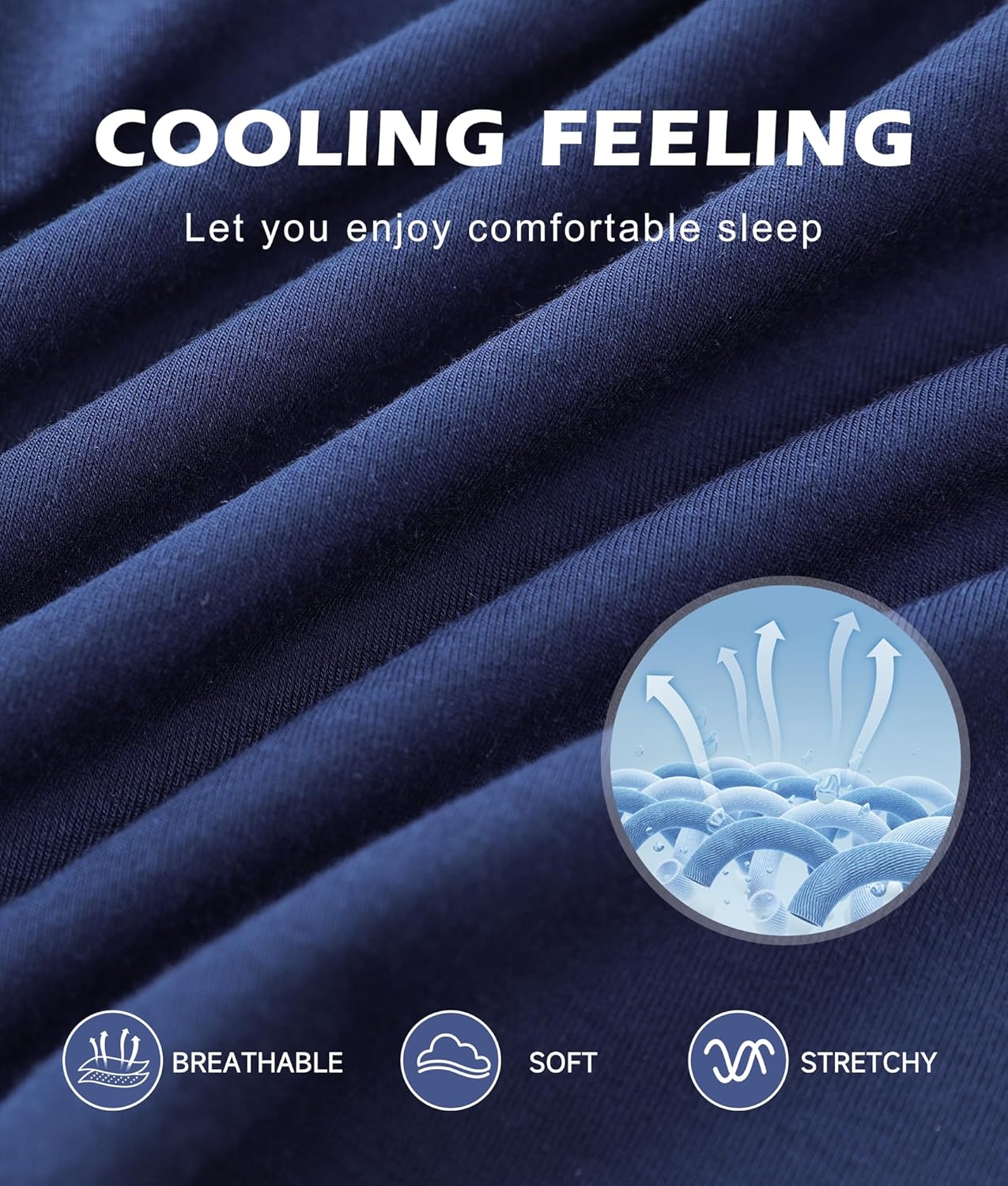 BAMBOO COOL Men's Pajama Pants Cooling Lounge Sleep Short Bottoms Soft Comfy Summer Pj Shorts Sleepwear Pajamas with Pockets - Image 2