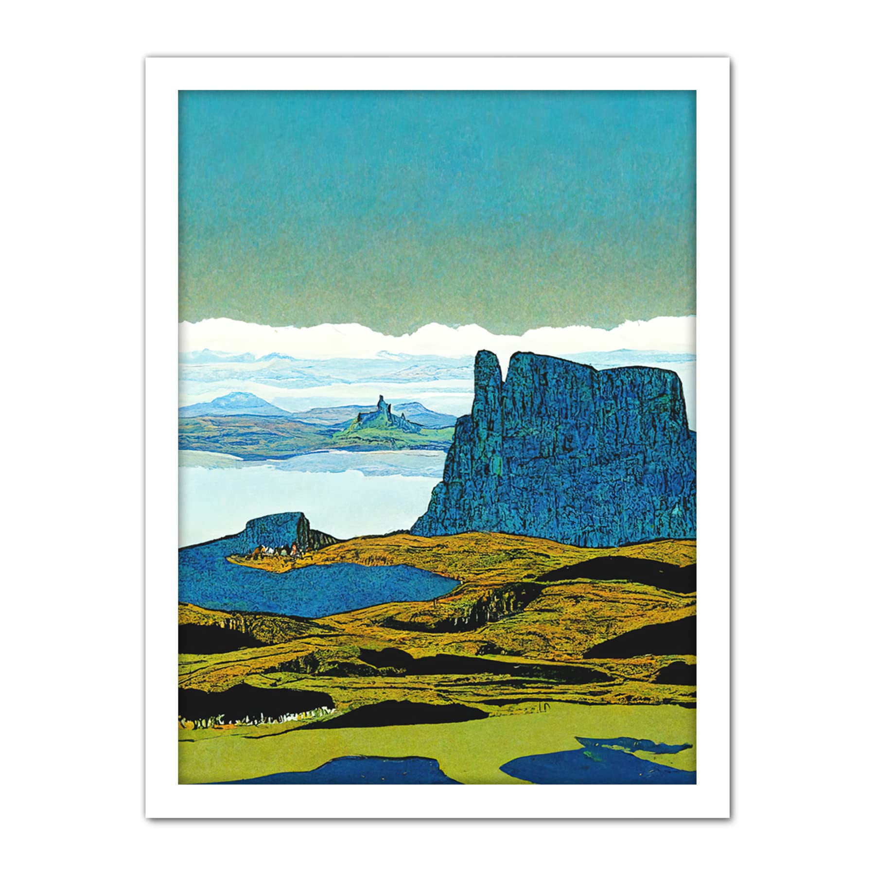 Doppelganger33 LTD The Storr Isle Of Skye Scottish Landscape Artwork Framed Wall Art Print 18X24 Inch