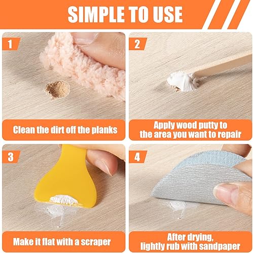 Miniatura 5 de Deuvuo Relleno de madera, relleno de masilla de madera blanco, nuestro relleno de grano de madera ofrece una solución rápida y duradera para