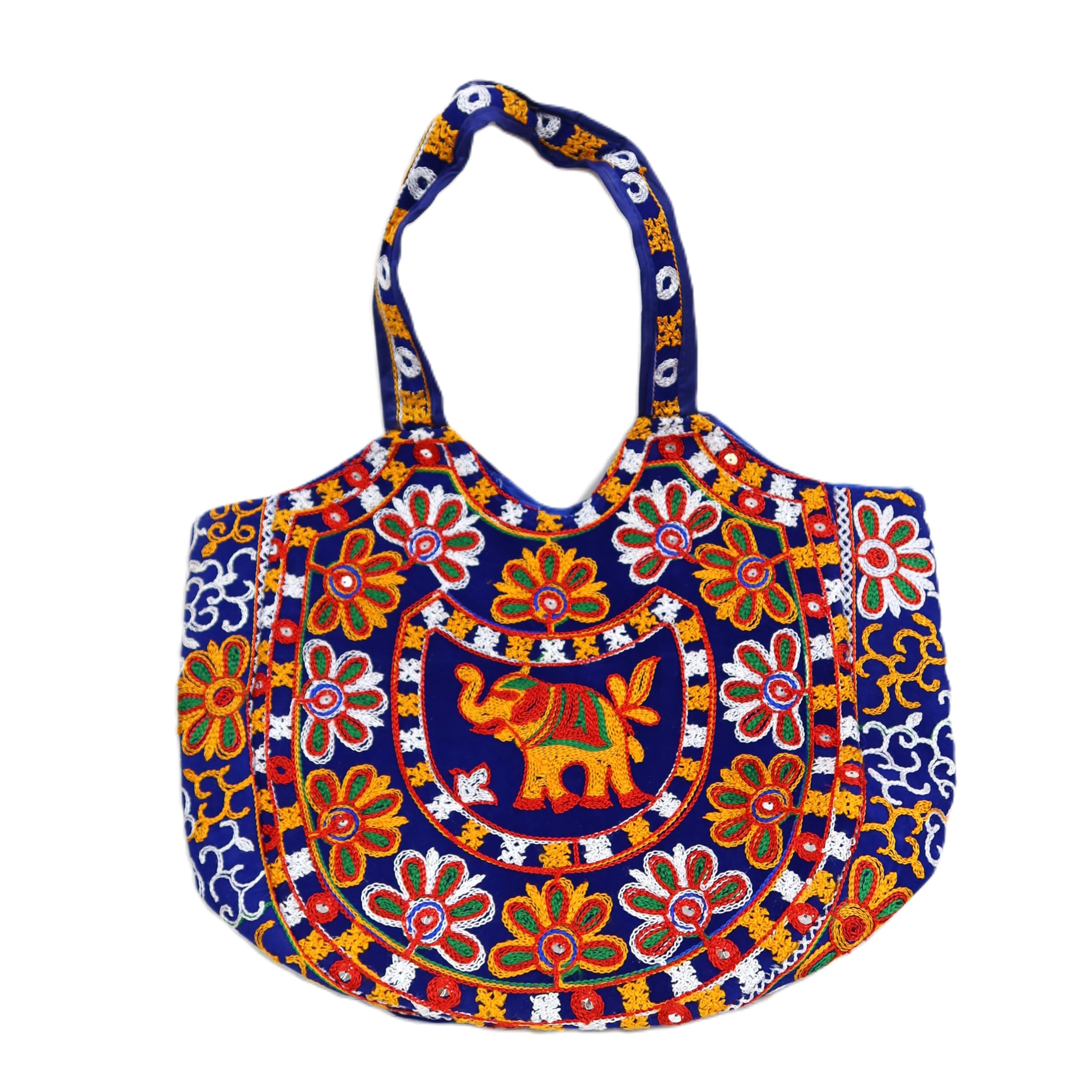 Palak Saxena Rajasthani Jaipuri Embroidered Hand bag/Shoulder Bag for Girls Women (Blue Elephant) (B0D3TP6NFC) Amazon Price History, Amazon Price Tracker