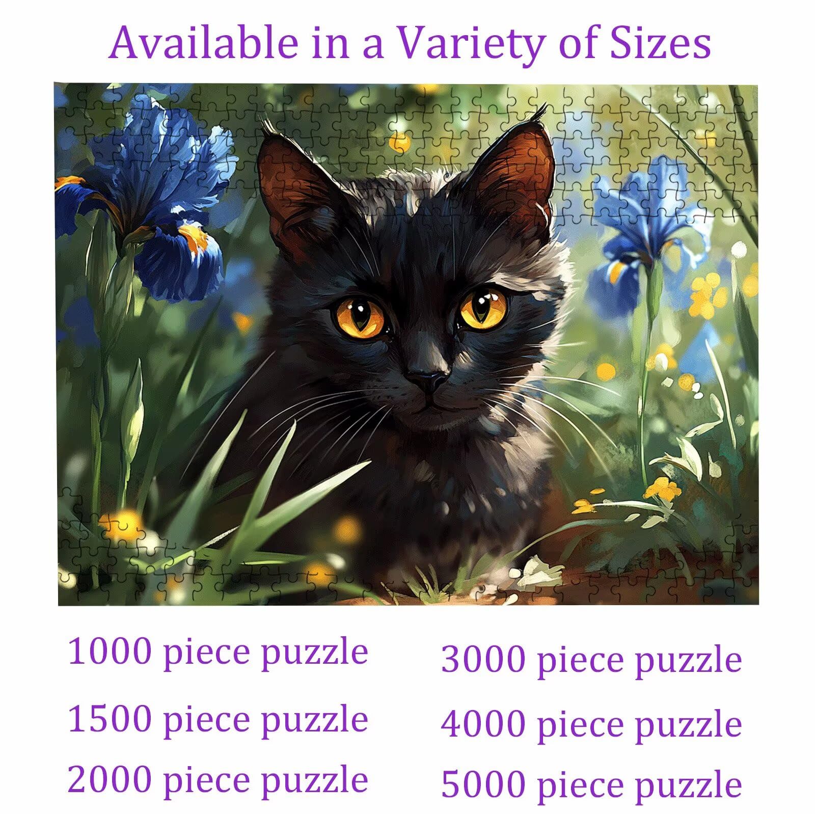 Puzzle animale gatto, Puzzle Adulti 3000 pezzi, Puzzles Legno con Squisita Scatola di Imballaggio, Rompicapo per Esperti con Incastro Perfetto, Stampa Alta Definizione, Regalo per Adulti W3H-812