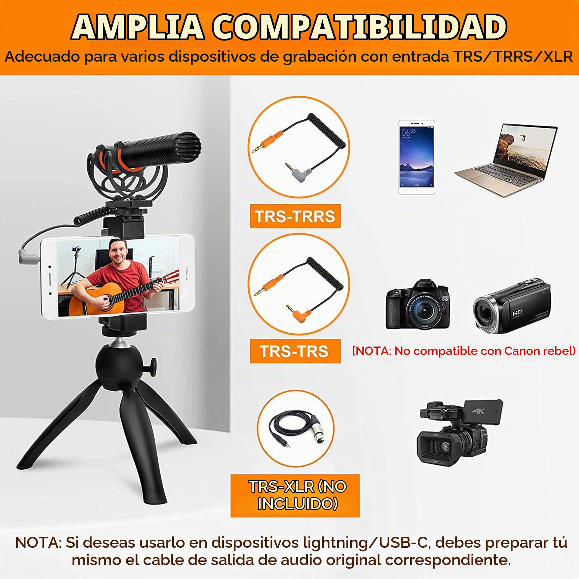COMICA Micrófono de escopeta VM20, supercardioide con soporte Rycote Shock, parabrisas, protector de viento, pantalla de alimentación OLED, micrófono de video para smartphones