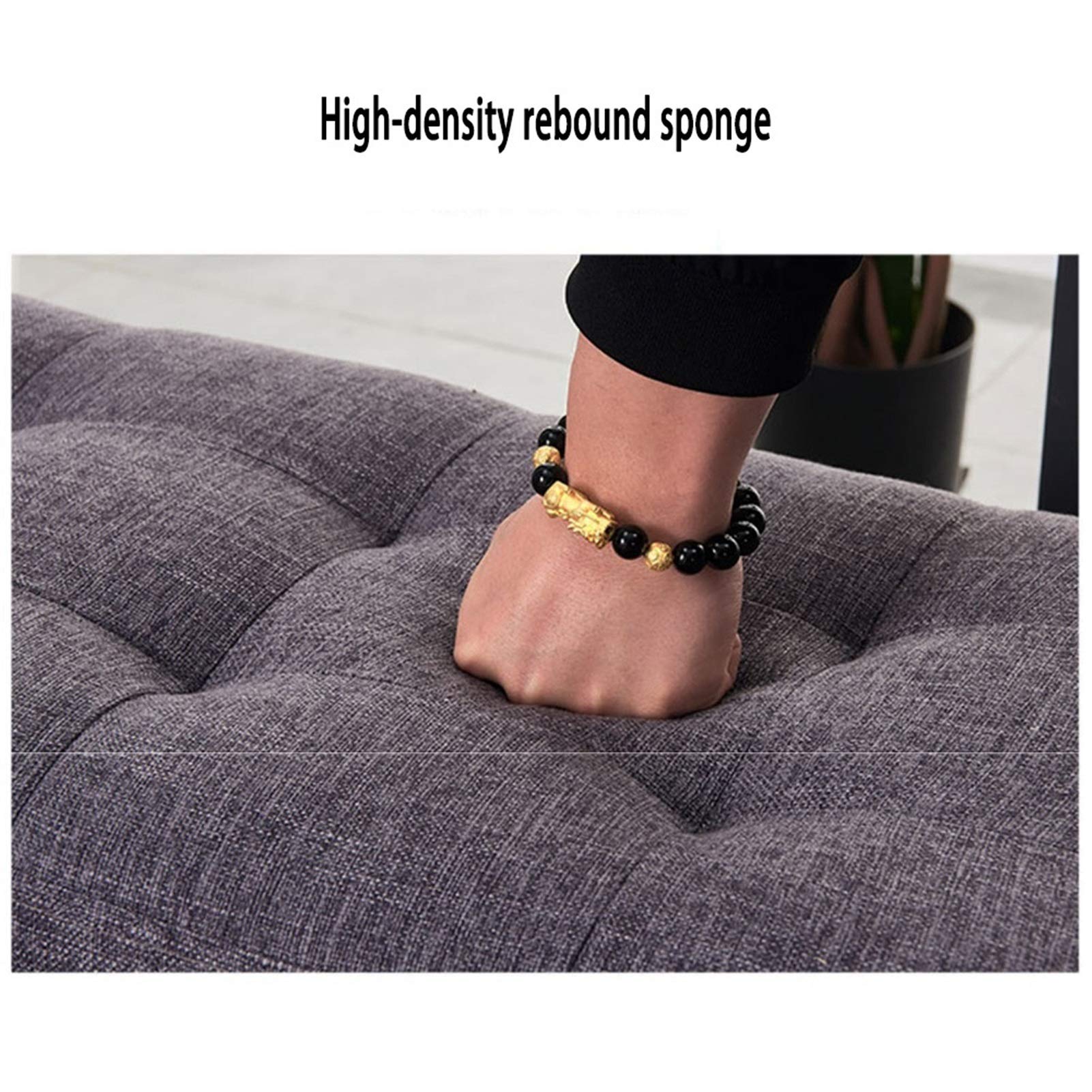 LUUYYI Pouf pieghevole grigio con gambe in legno massello, coperchio incernierato, versatile sgabello per cambiare le scarpe, per camera da letto, soggiorno, divano, seduta 120 cm (grigio-60 cm)