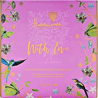 Holdsworth Chocolates Occasions Collection - With Love Gift Filled with Handmade Truffles and Assorted Milk, Dark and White Chocolates Perfect for gifting 110g