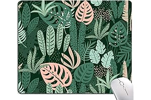 Hokafenle Green Tropical Leaves Mouse Pad