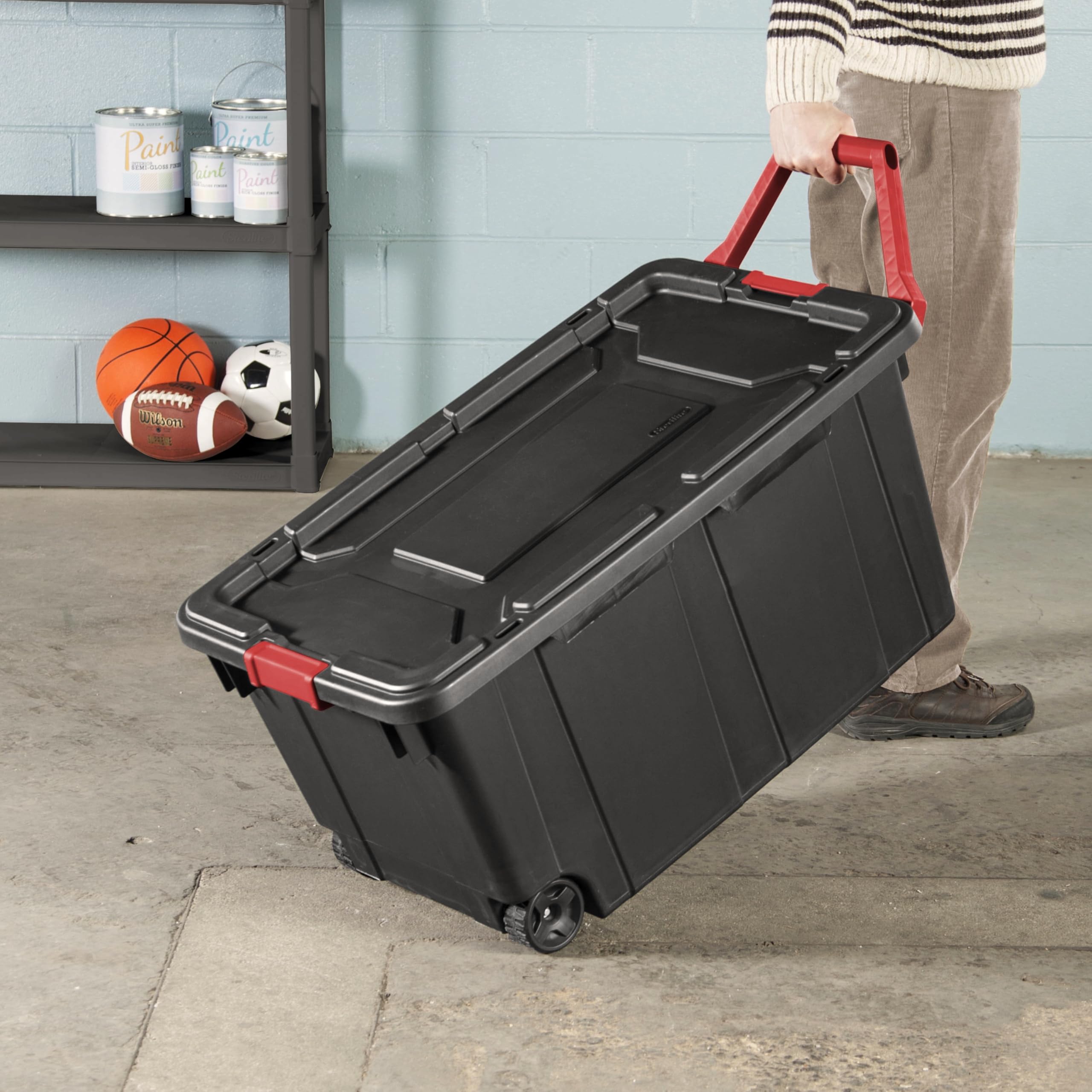 Amazon.com : YHNNH Industrial Storage Tote with Wheels, Black, 40