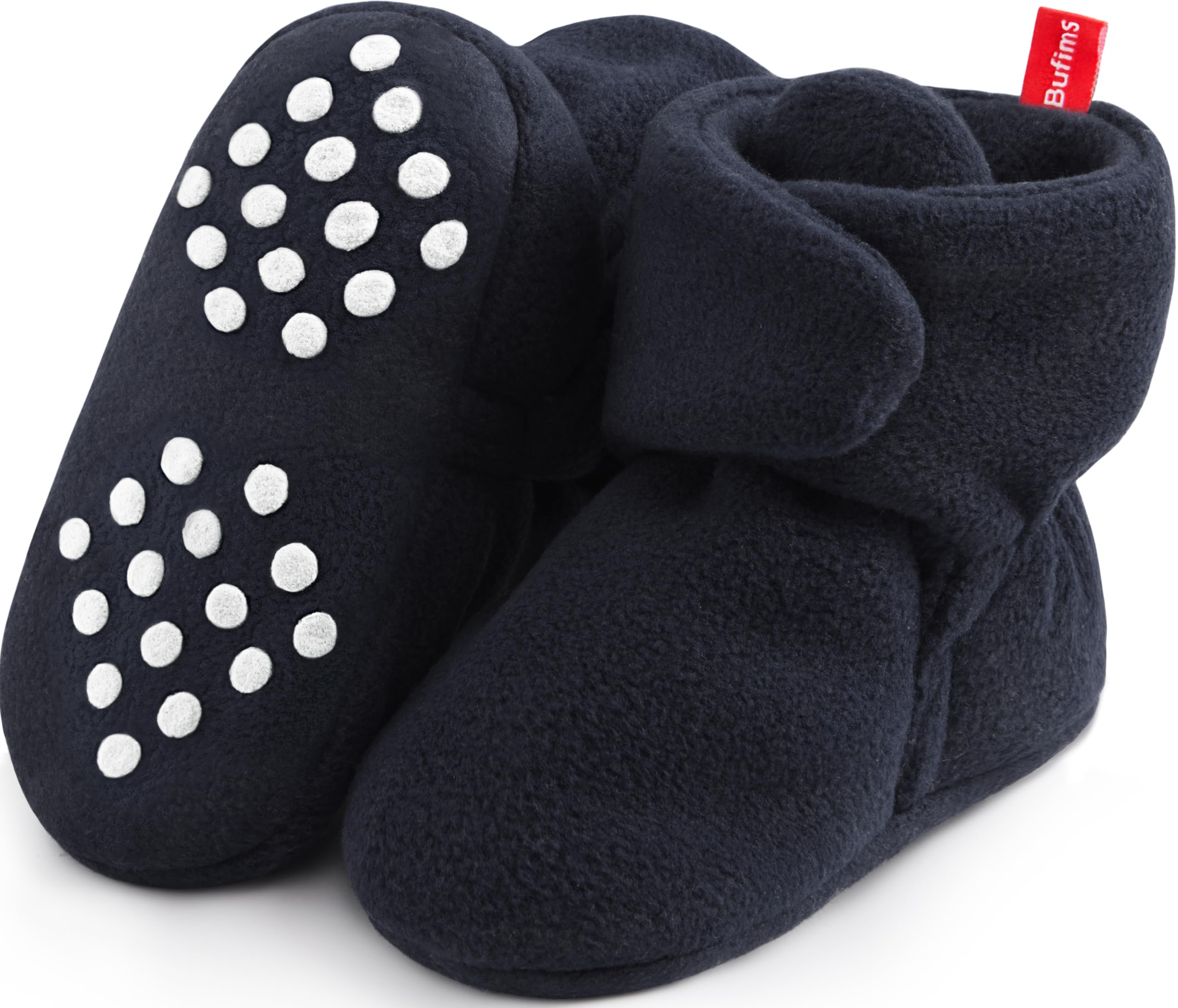 Bufims Baby Fleece Booties Newborn Unisex Booties Non-Slip Newborn Infant First Walkers Warm Shoes House Slippers for Baby Boys & Baby Girls Toddlers