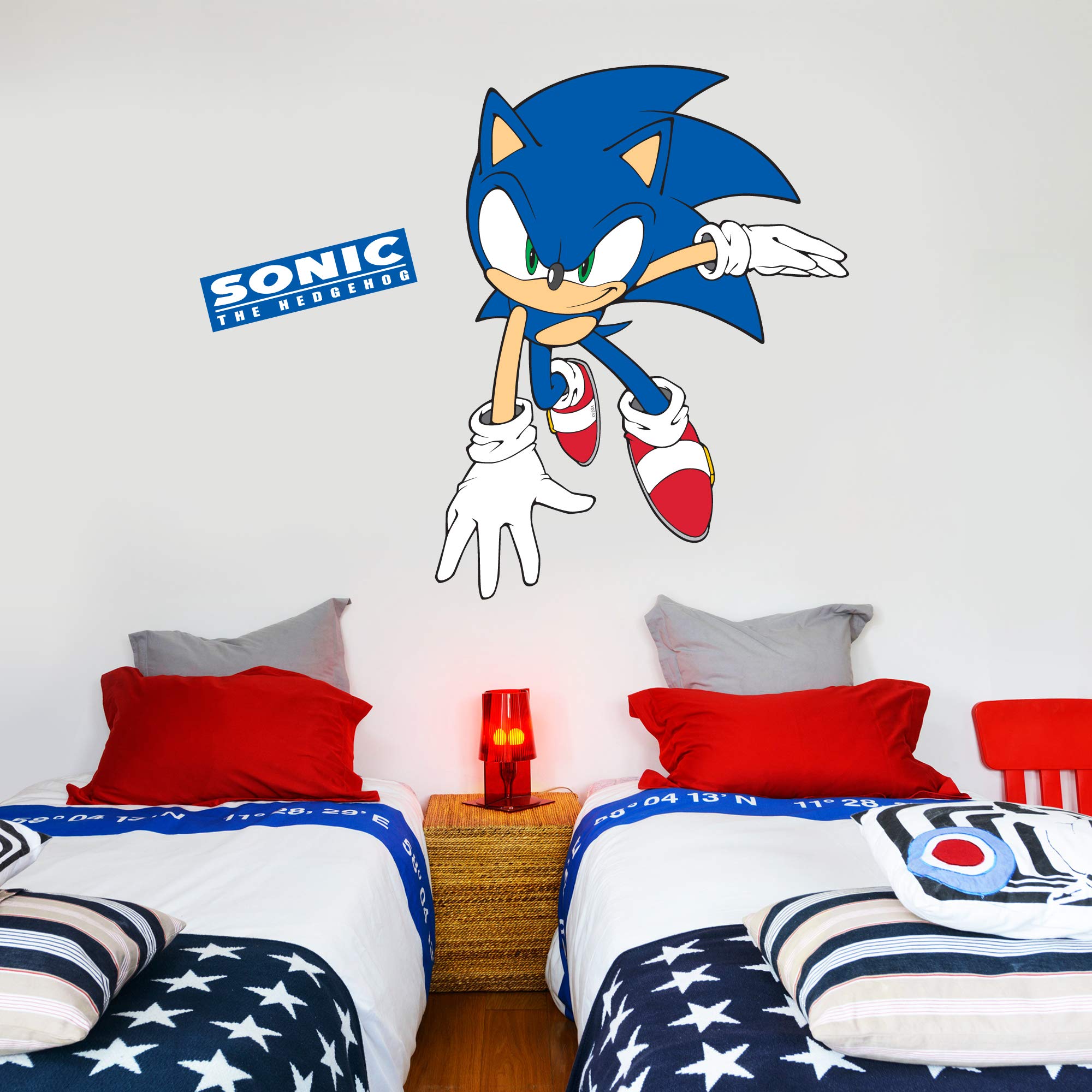 Beautiful Game Blue Sonic The Hedgehog Wall Decal - Sonic Sticker Mural Vinyl Art (60Cm Height X 45Cm Width)