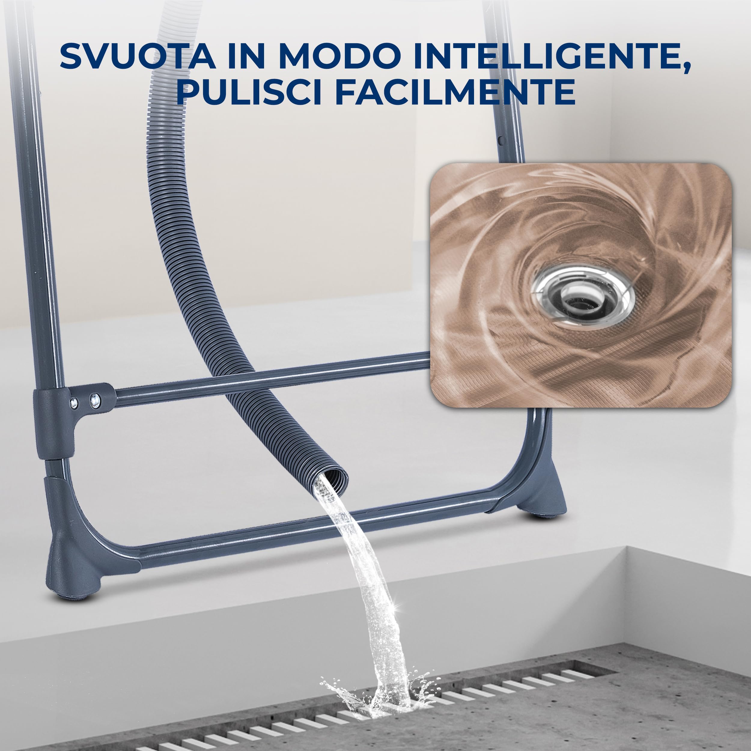 SereneLife Vasca da Bagno Pieghevole per Cani da Interno ed Esterno, Altezza Regolabile 86 cm, Tubo di Scarico e Tasche Portaoggetti, Accessori per Cani, Adatta Anche ad Altri Animali