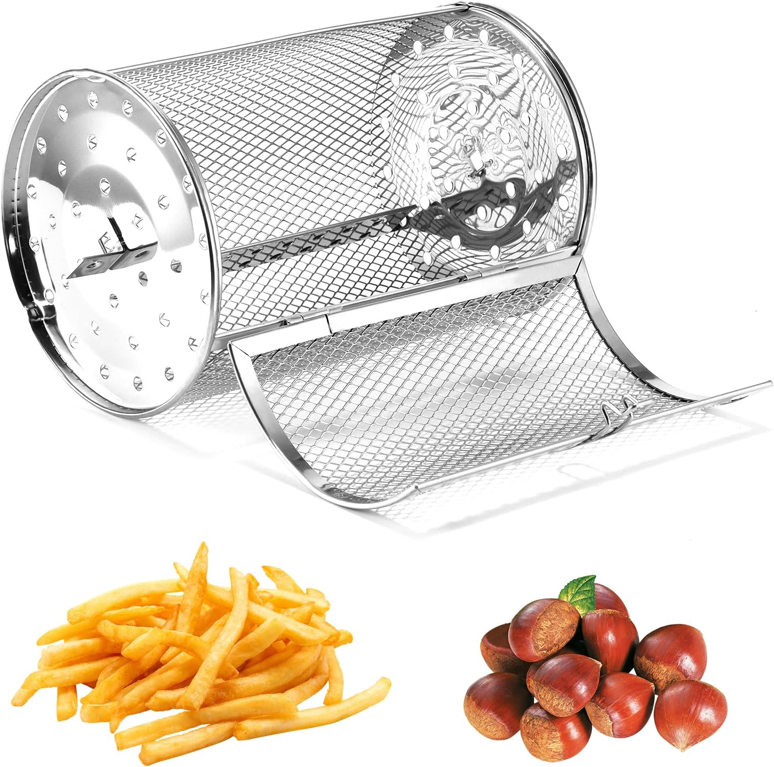 Rotating Grill Basket, Acier Inoxydable Air Fryer Basket