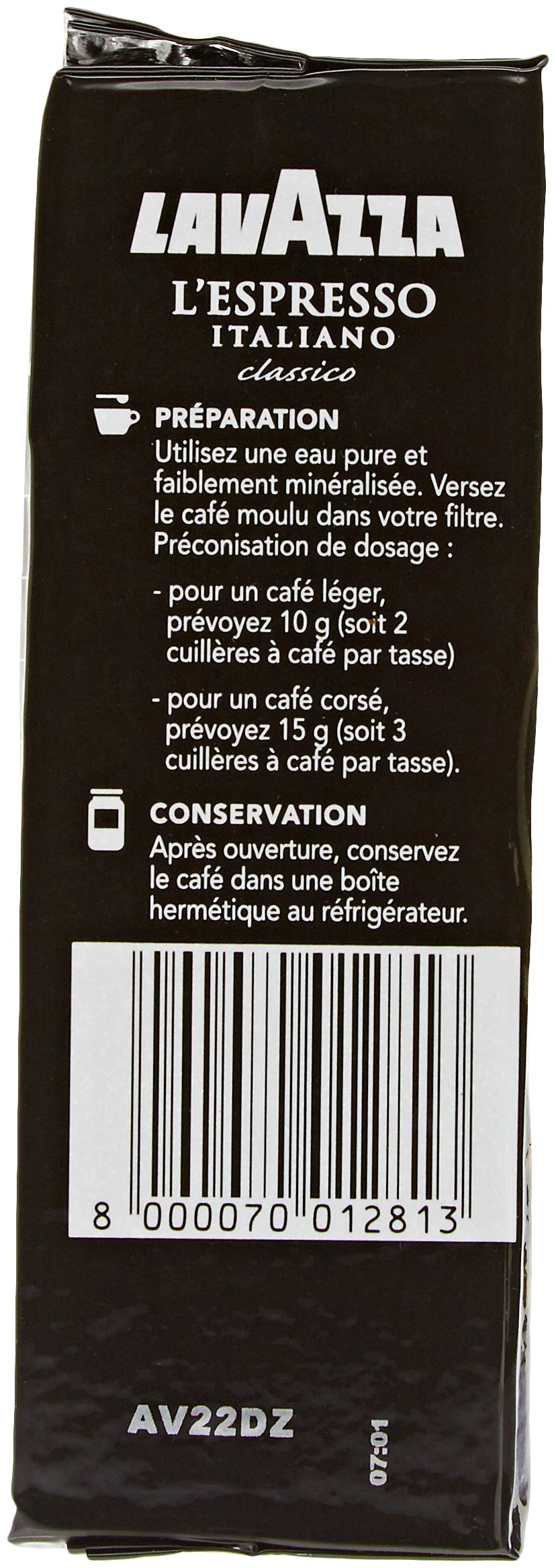 Lavazza mielona kawa espresso italiano 250 g - partia 10