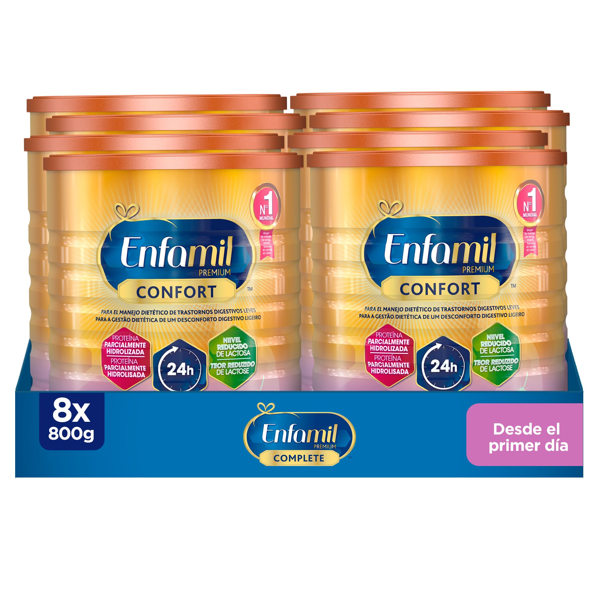 Enfamil Premium Confort Pack Fórmula para Bebés con Trastornos Digestivos - 8 latas x 800 g